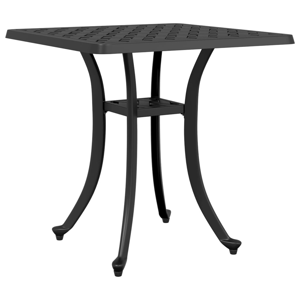 vidaXL mesa de jardín aluminio fundido negro 80x80x75 cm