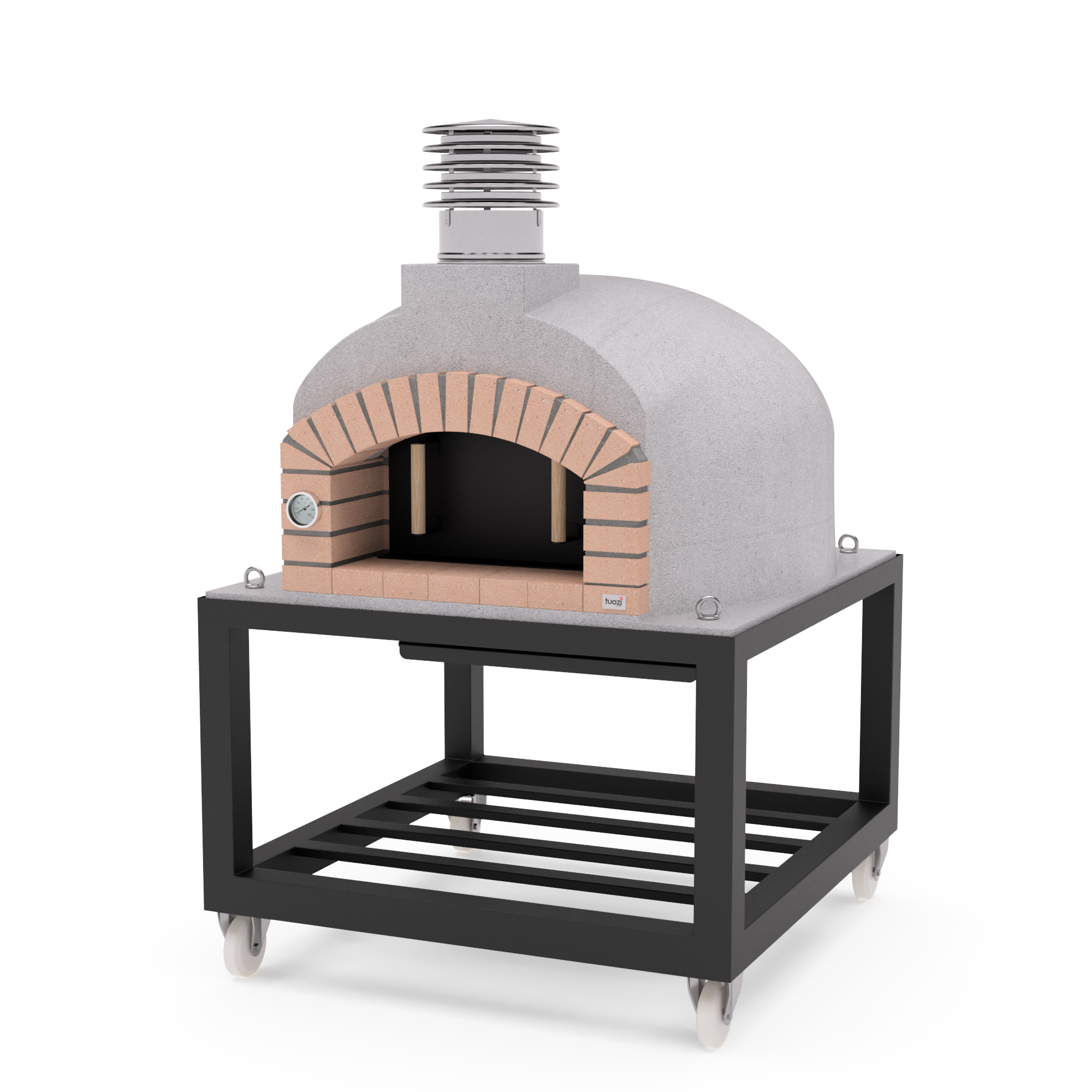 Horno de leña exterior de obra modelo olympus mons blanco - 110x110x159cm