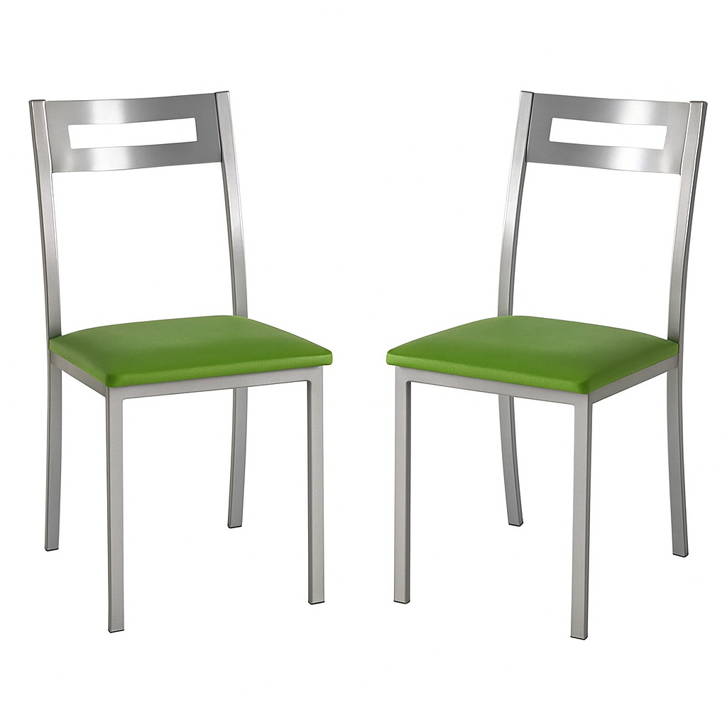 Momma Home set de 2 sillas de cocina pamis en polipiel verde