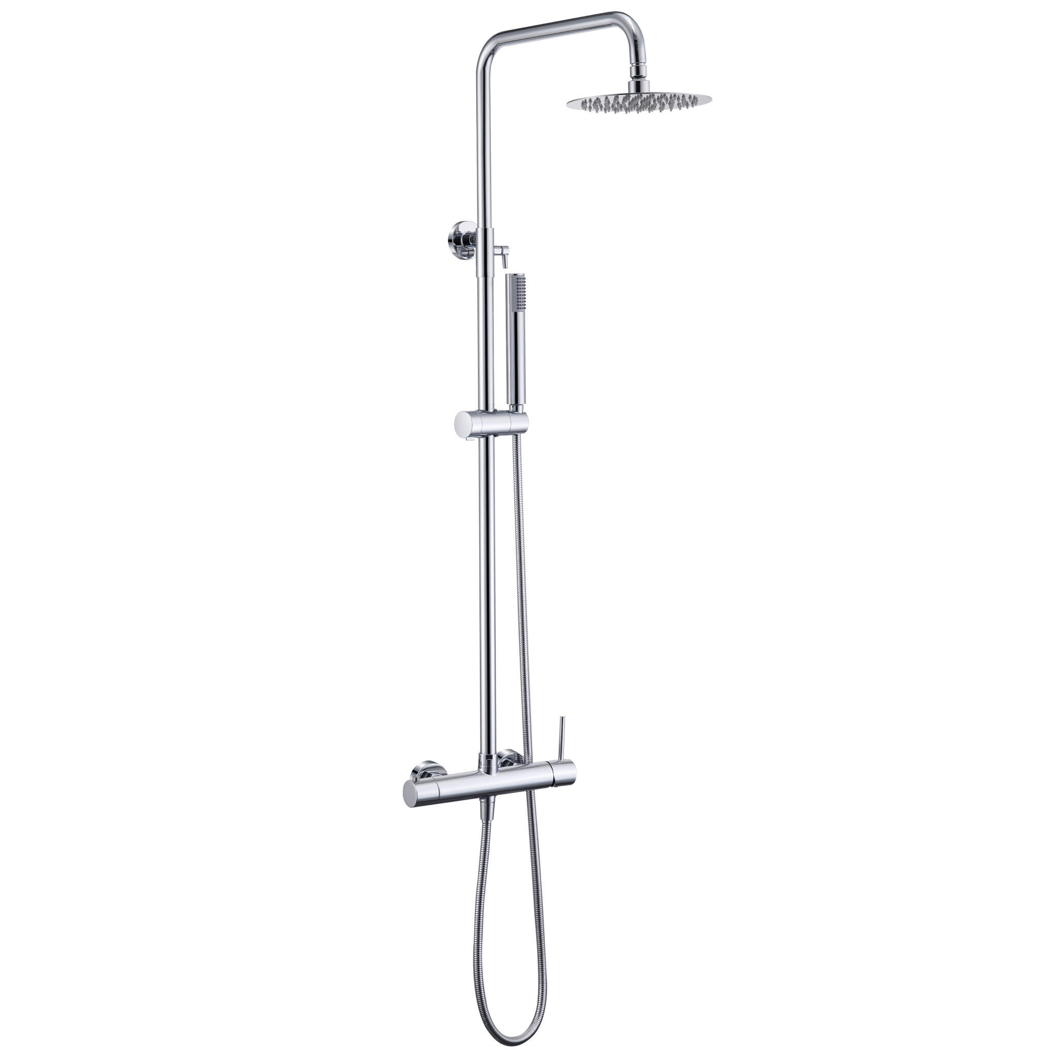 Valaz barra de ducha monomando redonda ajustable hasta 120cm cromada - 30cm