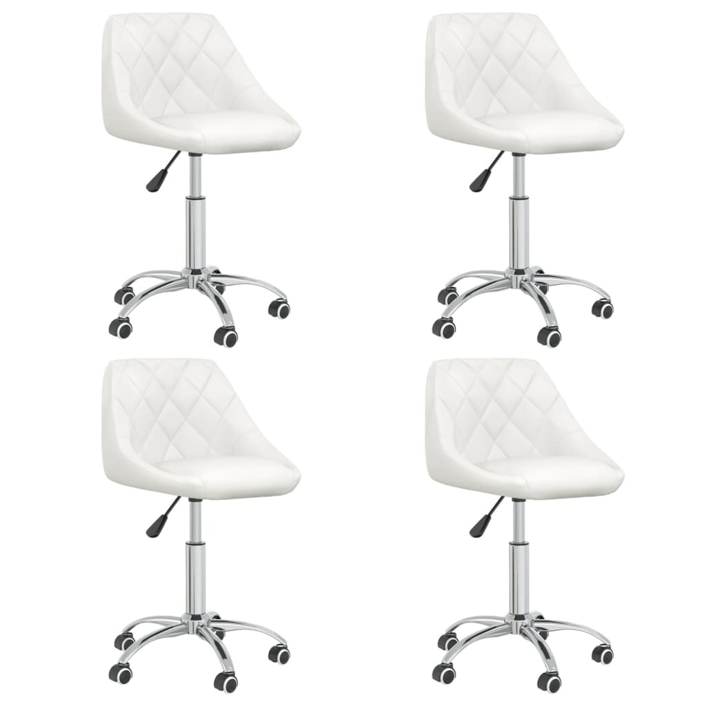 Sillas de comedor giratorias 4 unidades cuero sintético blanco qweo7500