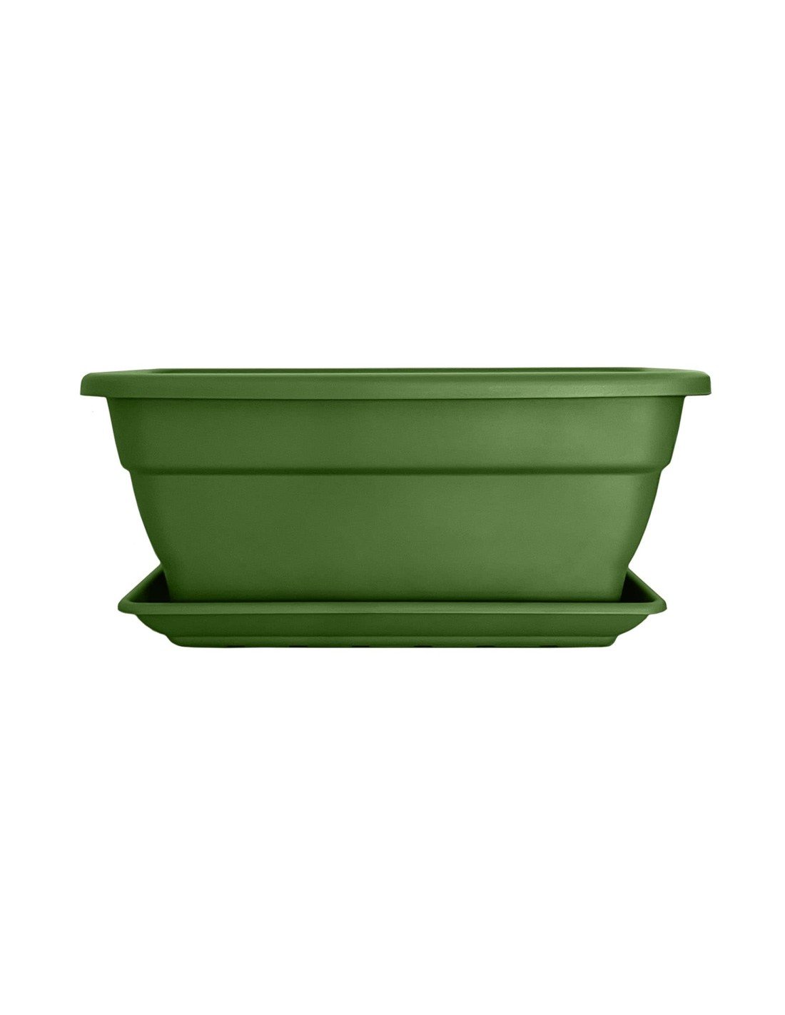 50 cm | verde | jardinera con plato incorporado para pla - jardin202