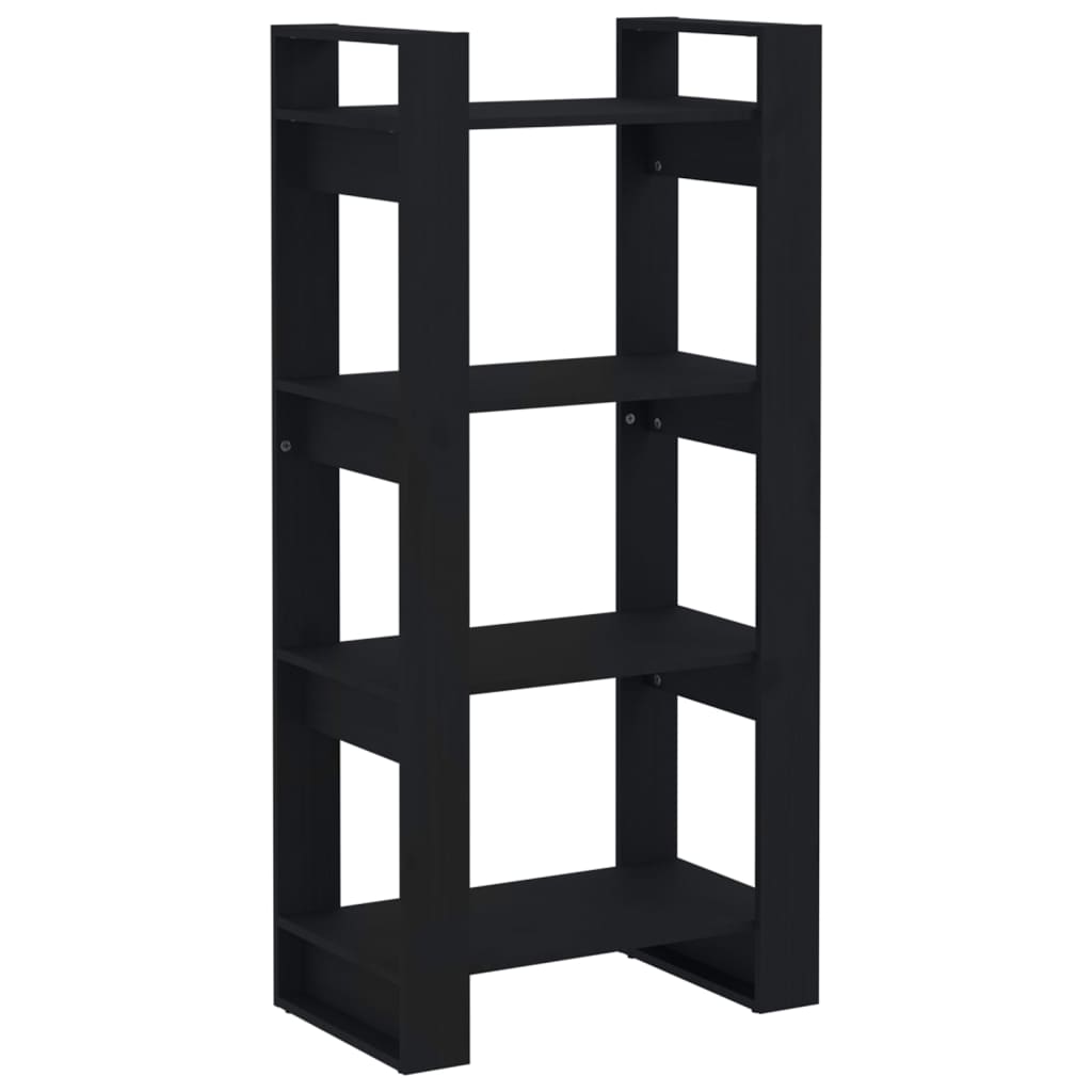 vidaXL estantería/divisor de espacios madera maciza negro 60x35x125 cm