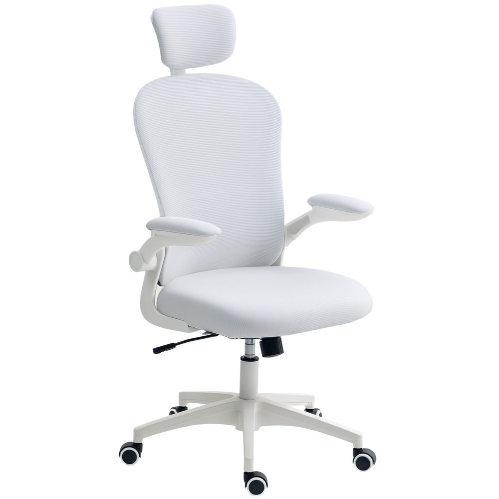 Silla de oficina 62x64x120 cm malla color blanco vinsetto