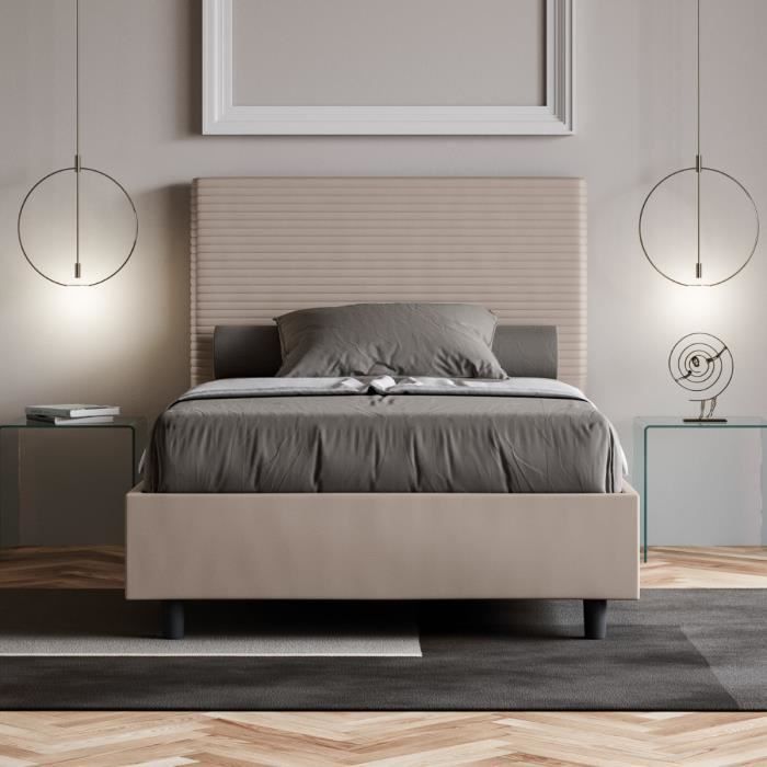 Cama con arcón 120x190 cm pu taupe