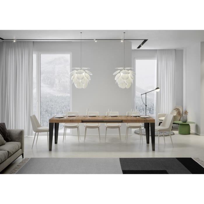 Mesa extensible - 90x160/264 cm - flame antracita