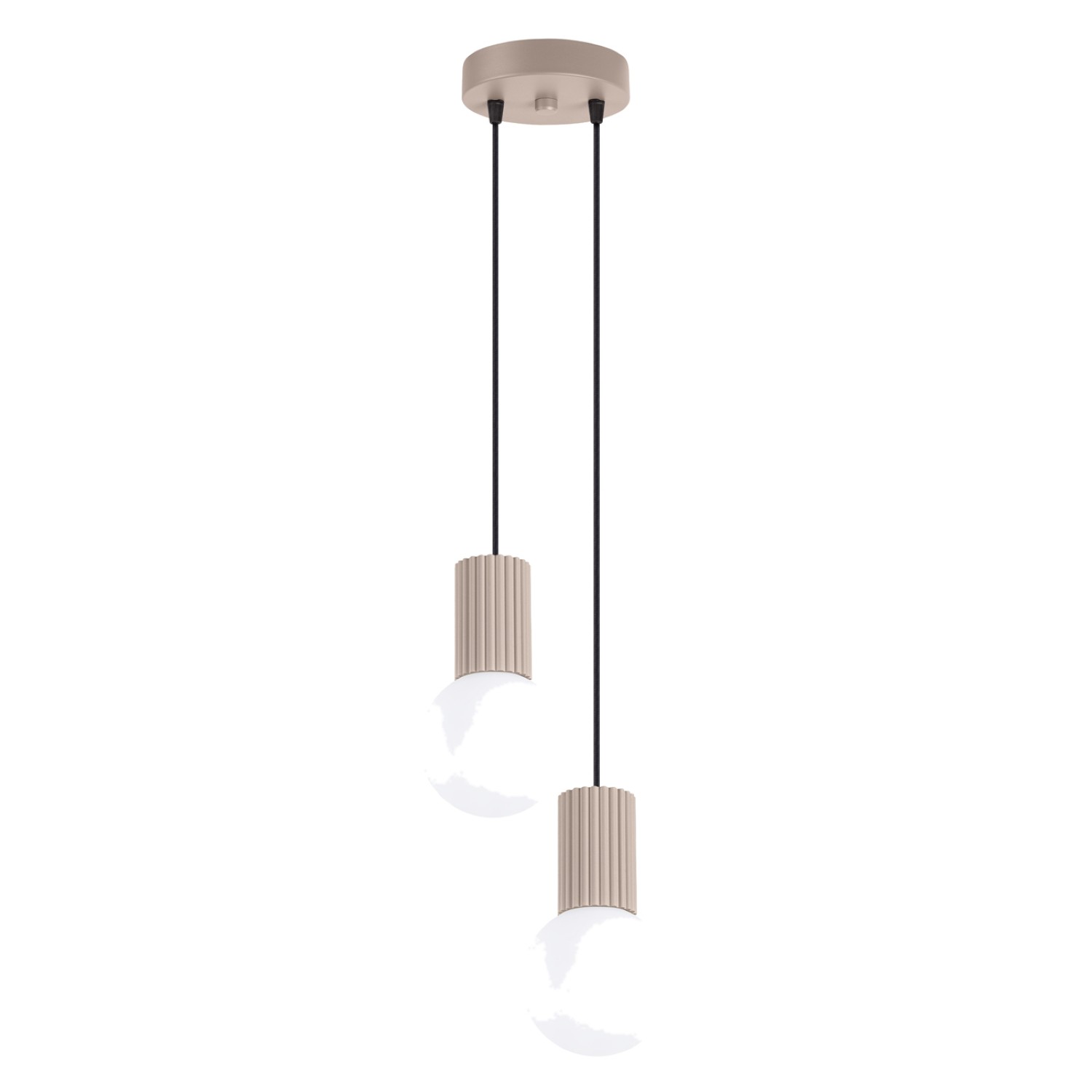 Lámparas colgantes halo 2 taupe aluminio/vidrio 15x120x15cm
