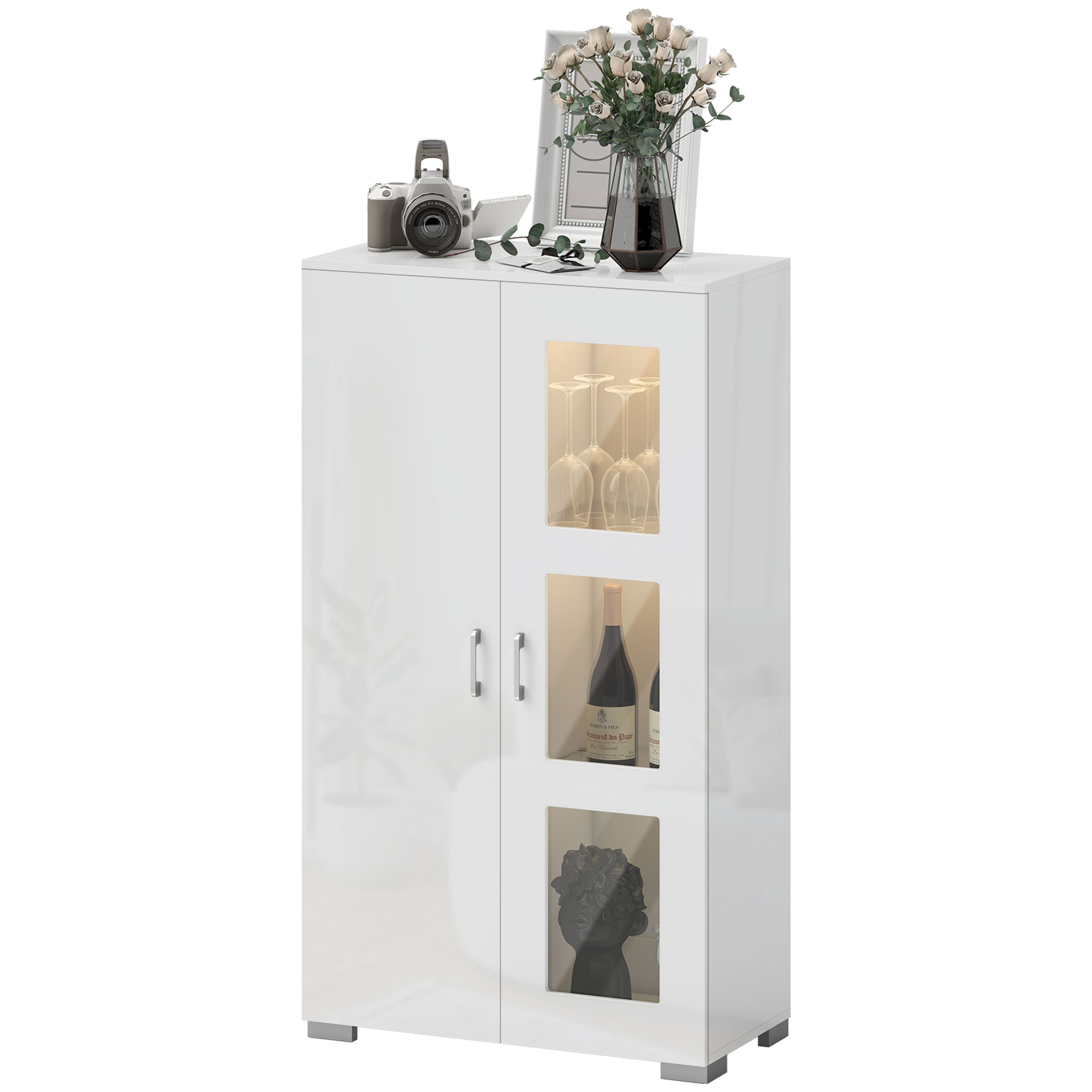 Aparador mdf blanco 71x35x126 cm