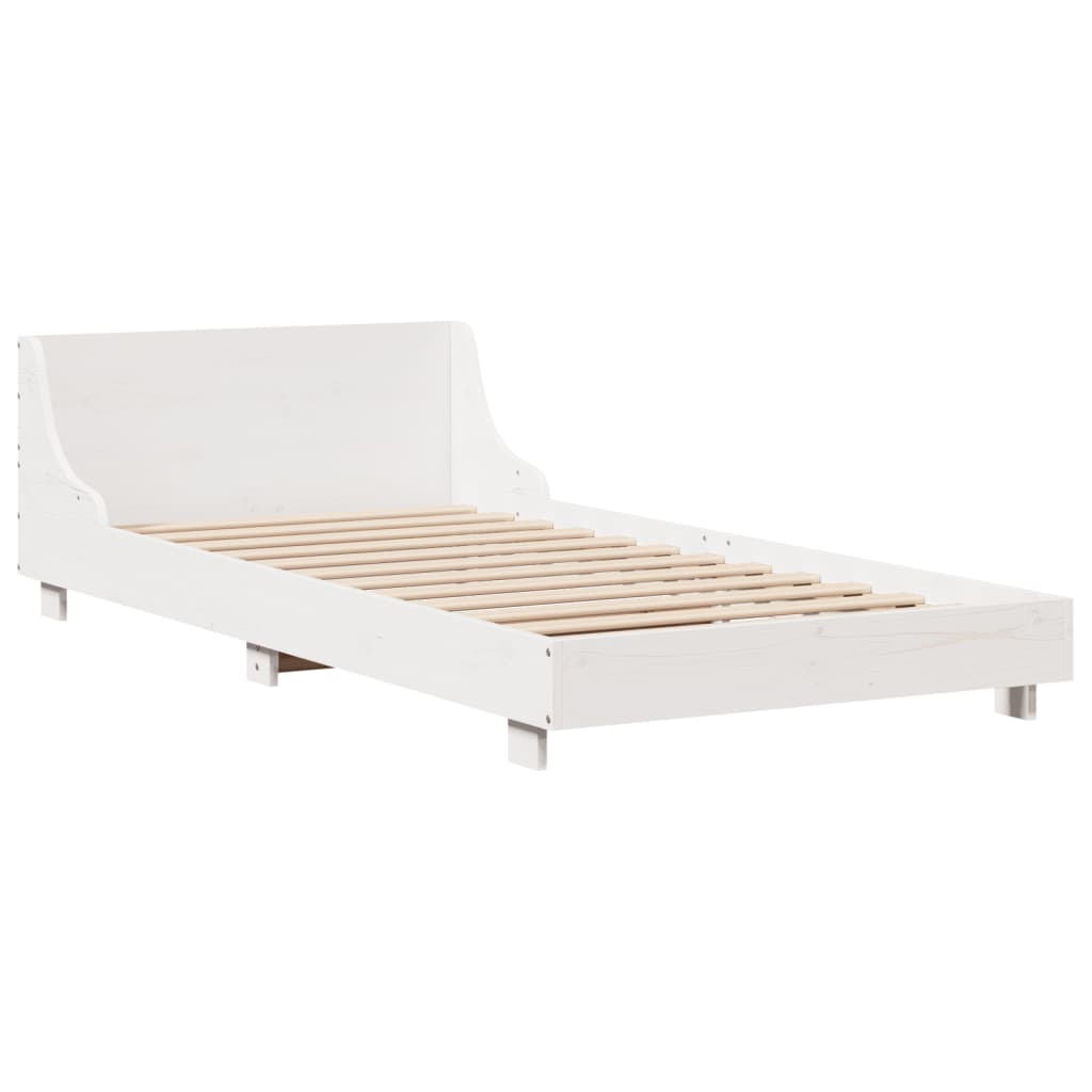 vidaXL estructura de cama sin colchón madera de pino blanca 90x200 cm