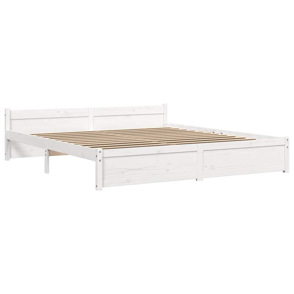 vidaXL estructura de cama sin colchón madera maciza blanco 180x200 cm