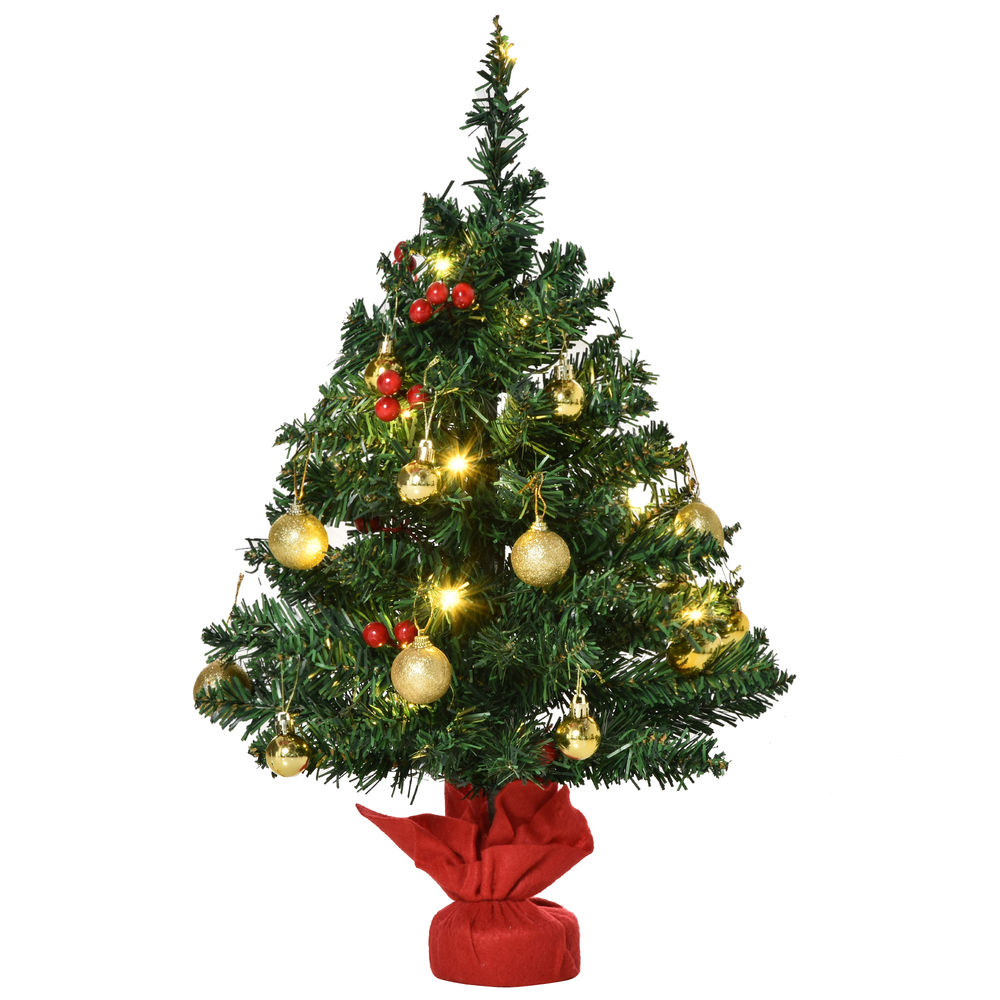 Árbol de navidad ø40x60 cm PVC, base de cemento bicolor Homcom