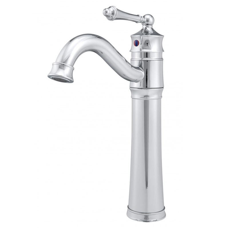 Grifo lavabo caño alto monomando retro, cromo