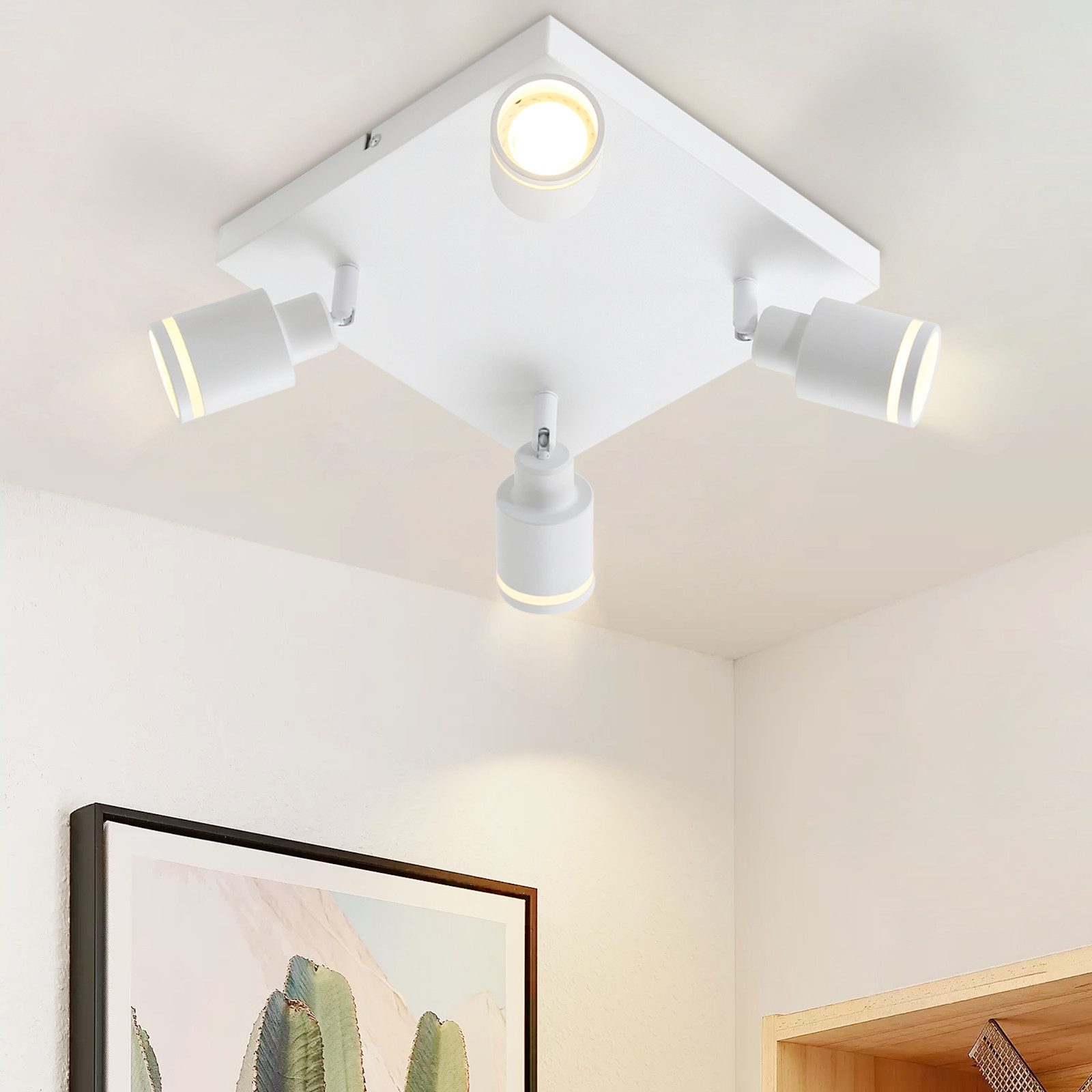 Nettlife lámpara de techo blanca gu10 25x25