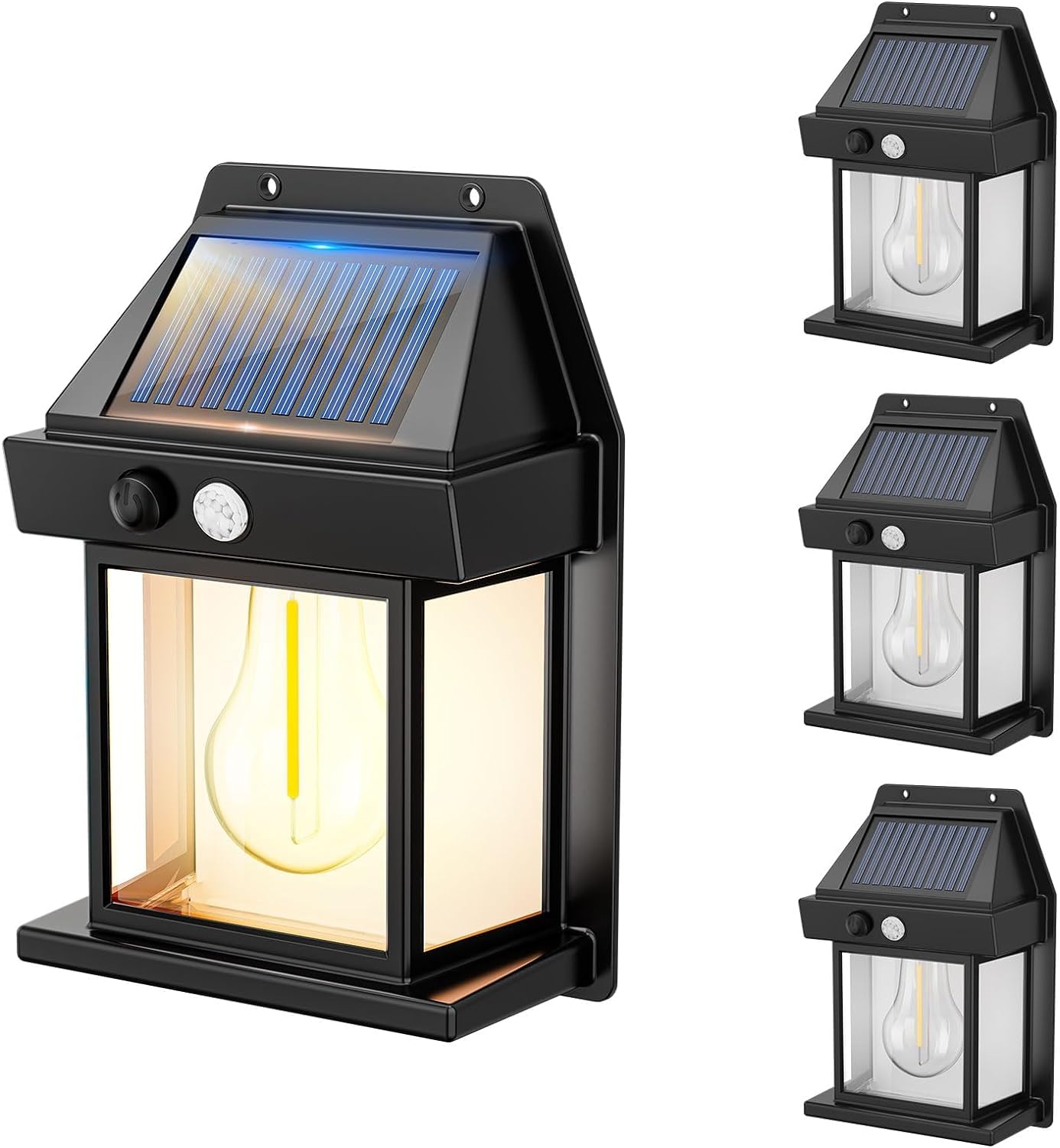 Juego de 4 apliques solares de pared h17cm sunflare