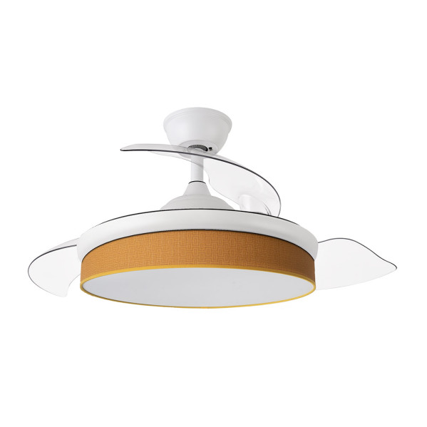 Ventilador dc moda 72w blanco/naranja 3 aspas