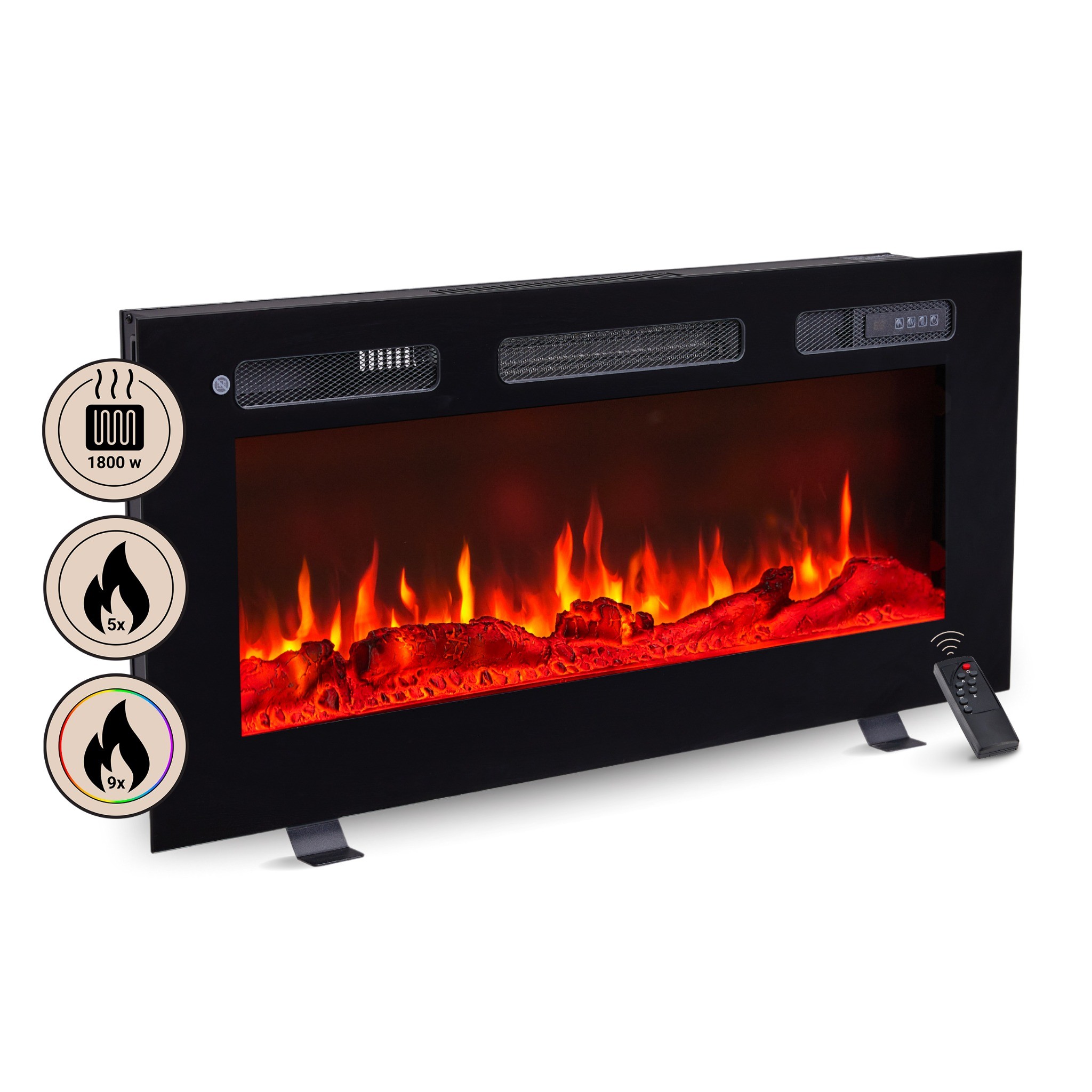 Chimenea eléctrica BALDERIA Leif 36 - 3 en 1 - negro