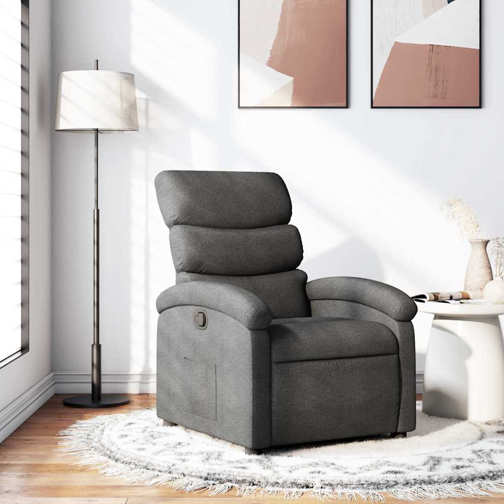 Sillón reclinable de tela gris oscuro qweo6369