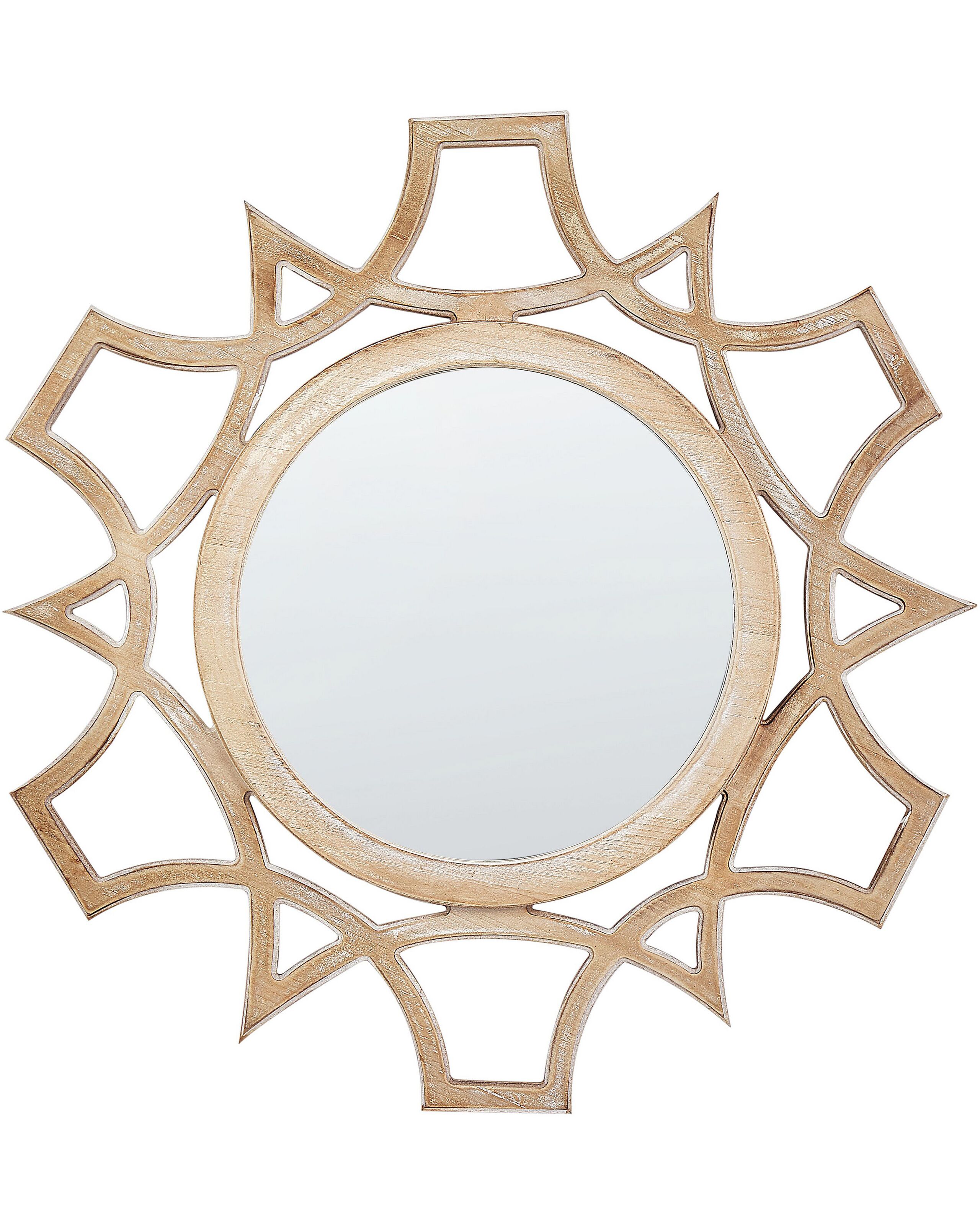 Espejo de pared zapopan 60 cm 60 cm madera de abeto clara