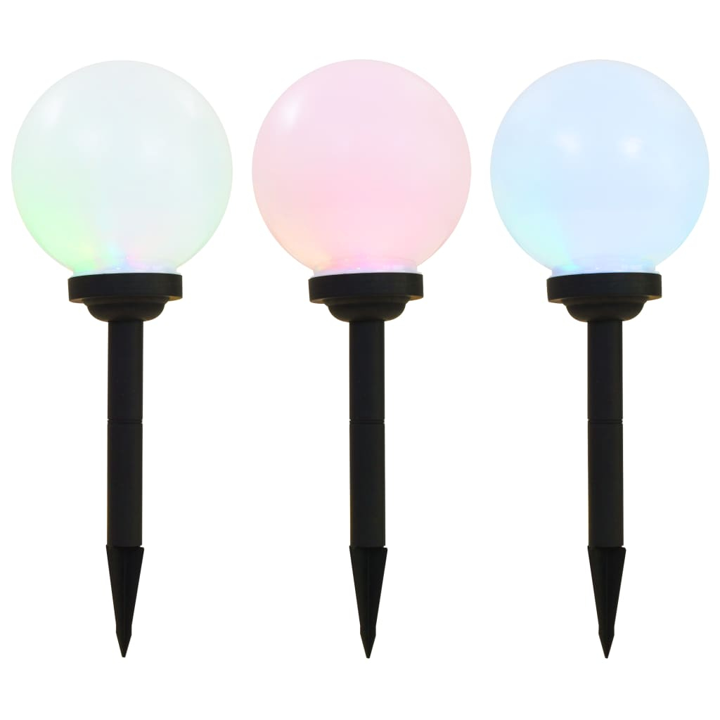 vidaXL lámparas solares esféricas de exterior 3 uds LED rgb 20 cm