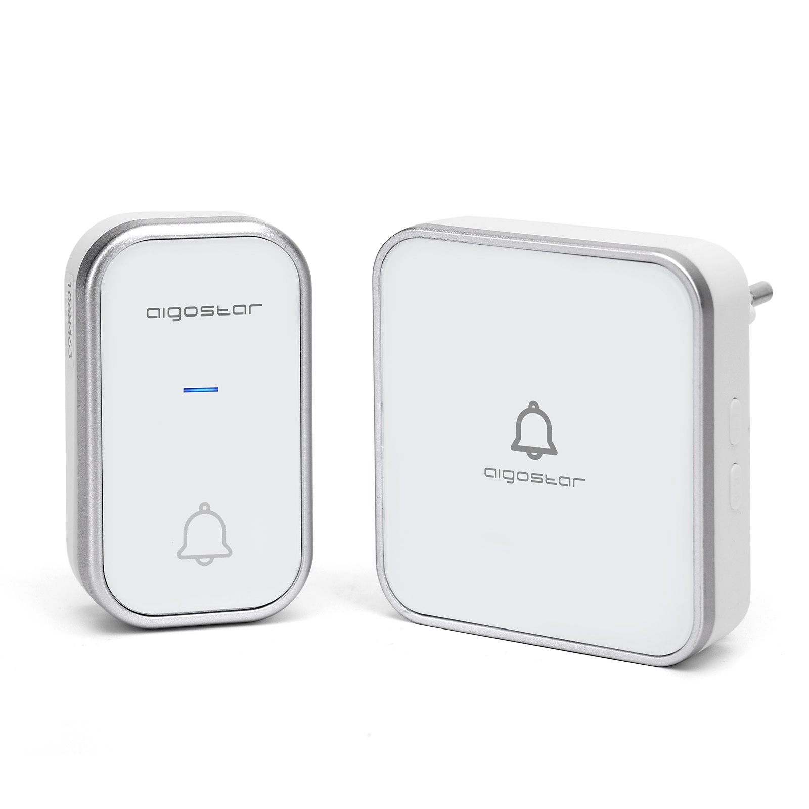Aigostar timbre inalámbrico autoalimentado,36 melodías,3 volúmenes,blanco