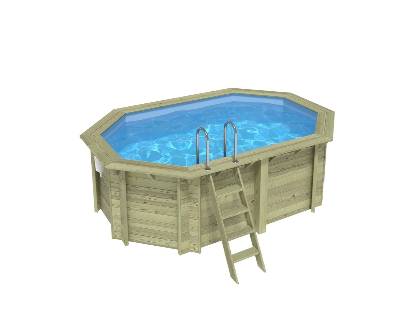 Piscina de madera nemo 4.3x3 – h.1.31, azul, - sin solera - bas7303ospu
