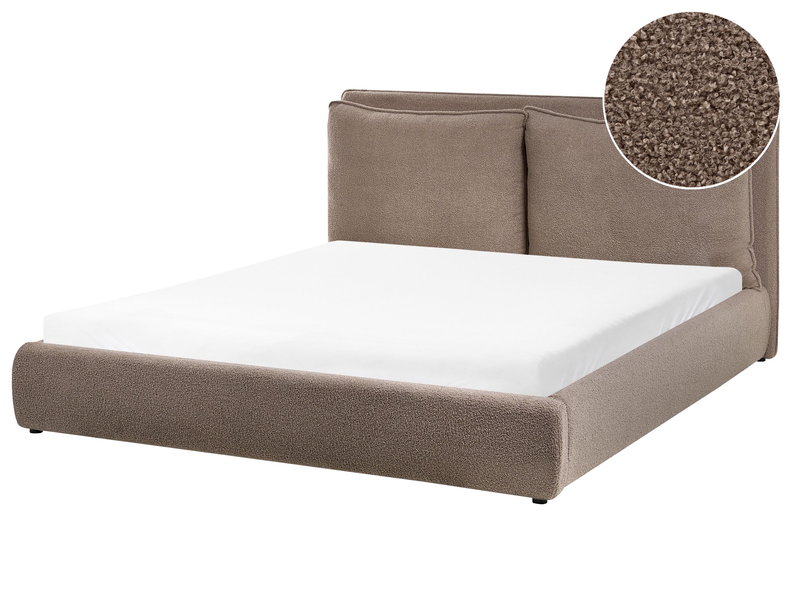 Cama de agua bouclé bajonna 160 x 200 cm marrón