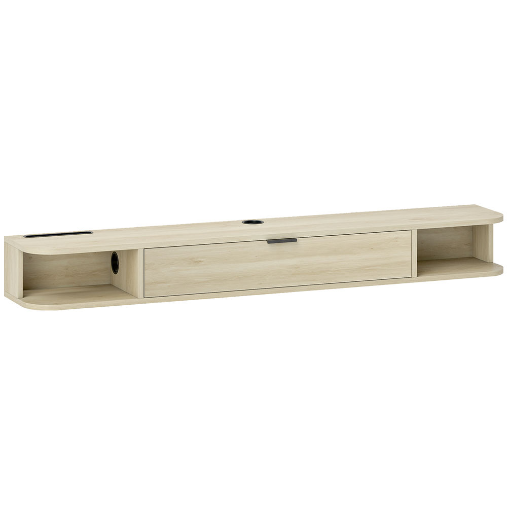 Mueble tv suspendido 140x24x16 cm color marrón Homcom