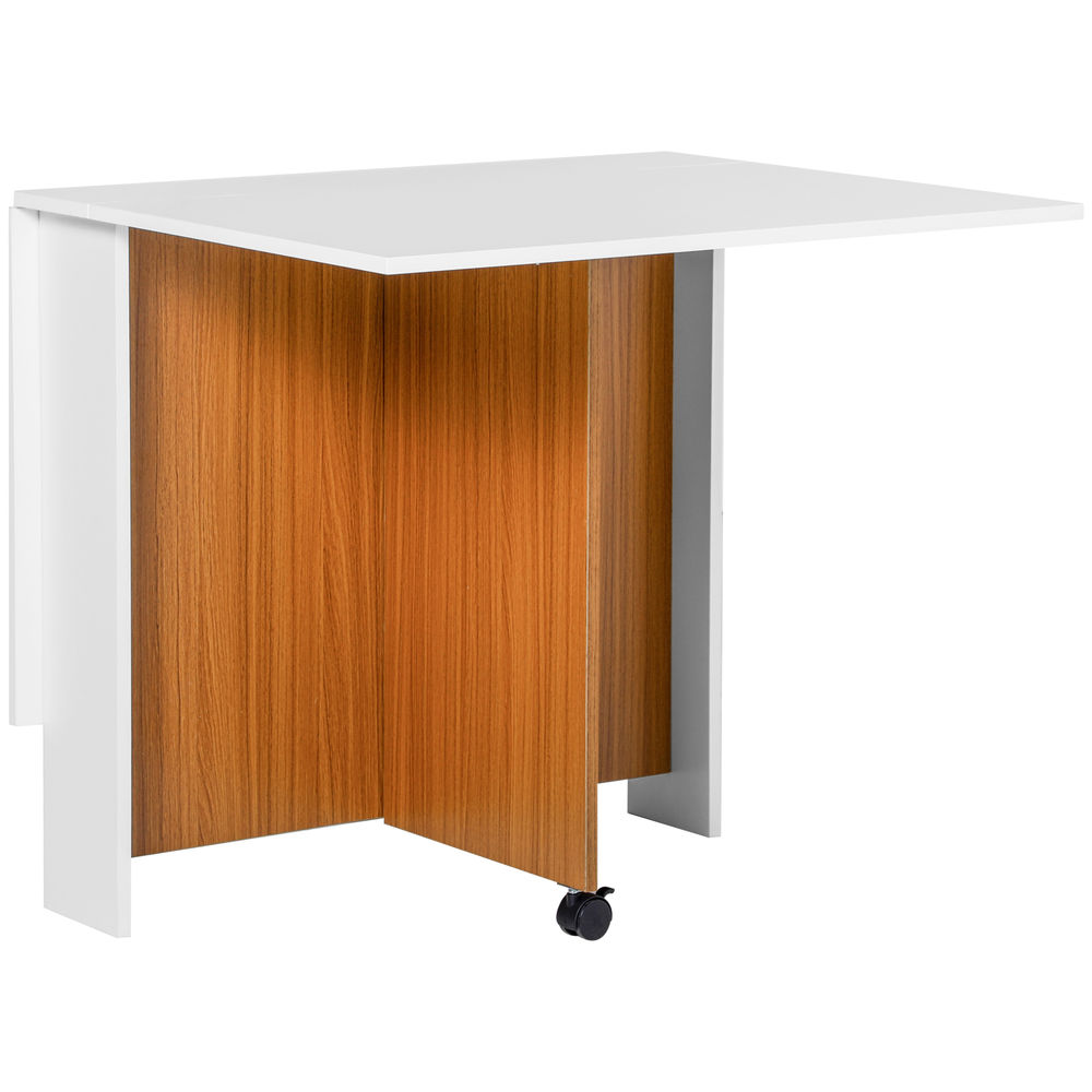 Mesa plegable con rueda aglomerado de madera, metal y plástico bicolor