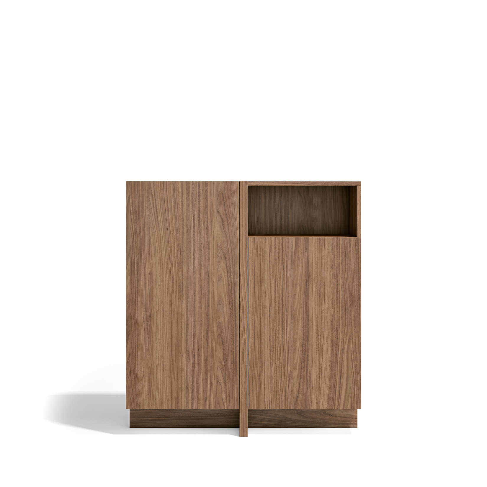 Aparador soho, 2 puertas con hueco, melamina, nogal, 94x87x27cm