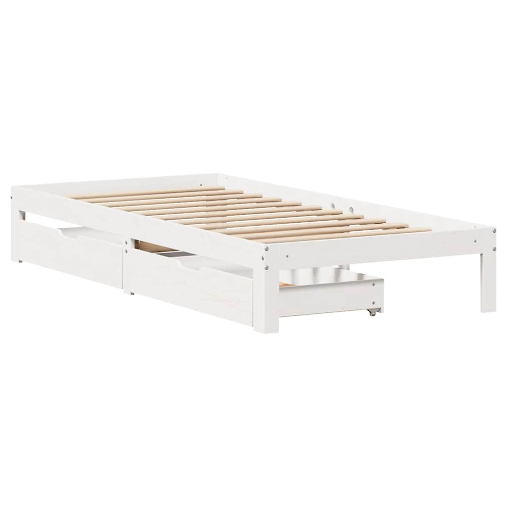 vidaXL estructura cama con cajones madera maciza pino blanco 100x200cm