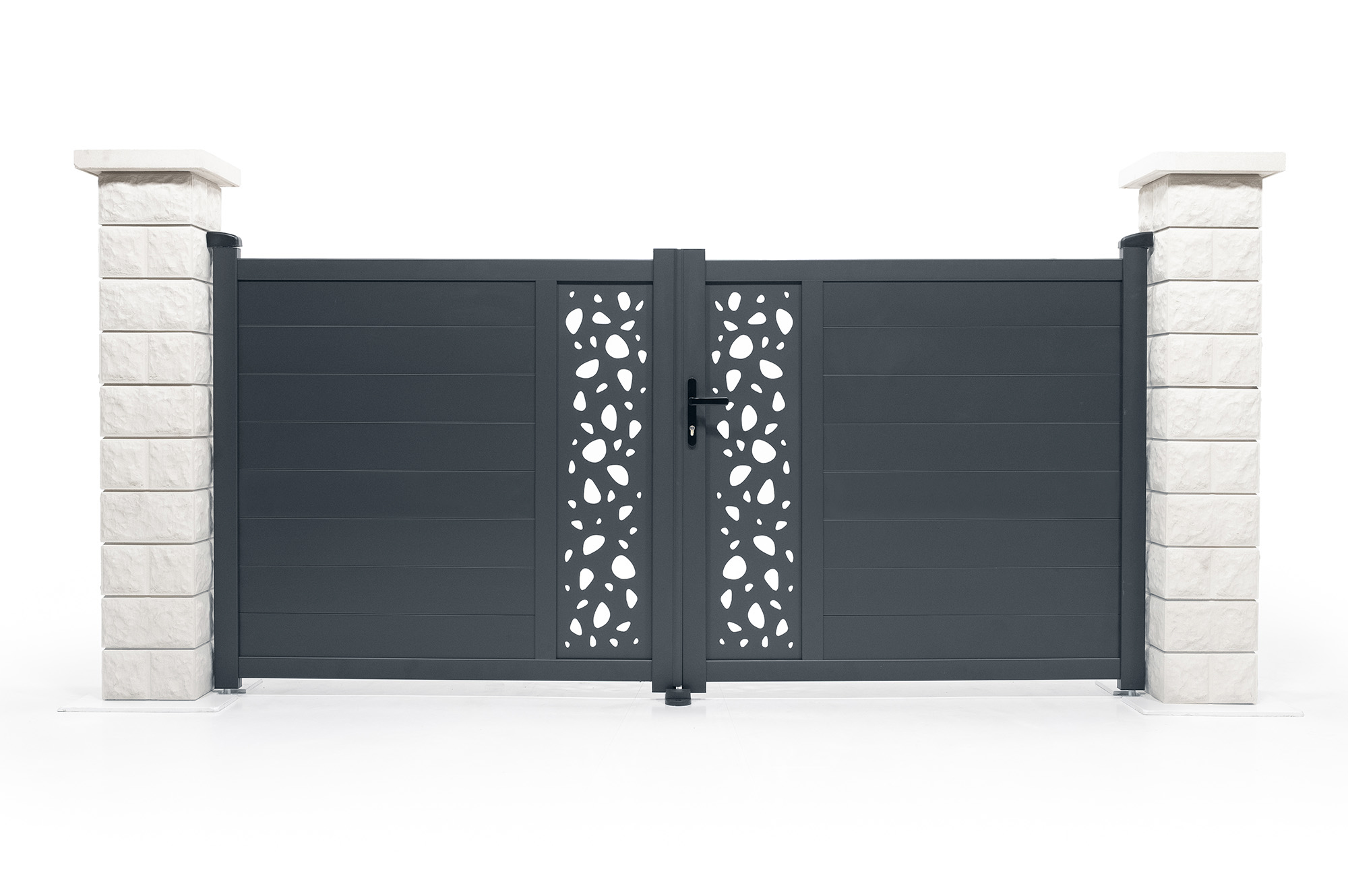 Puerta batiente sunny 3m alt.140cm + puerta + 4 postes elda + tanker b250