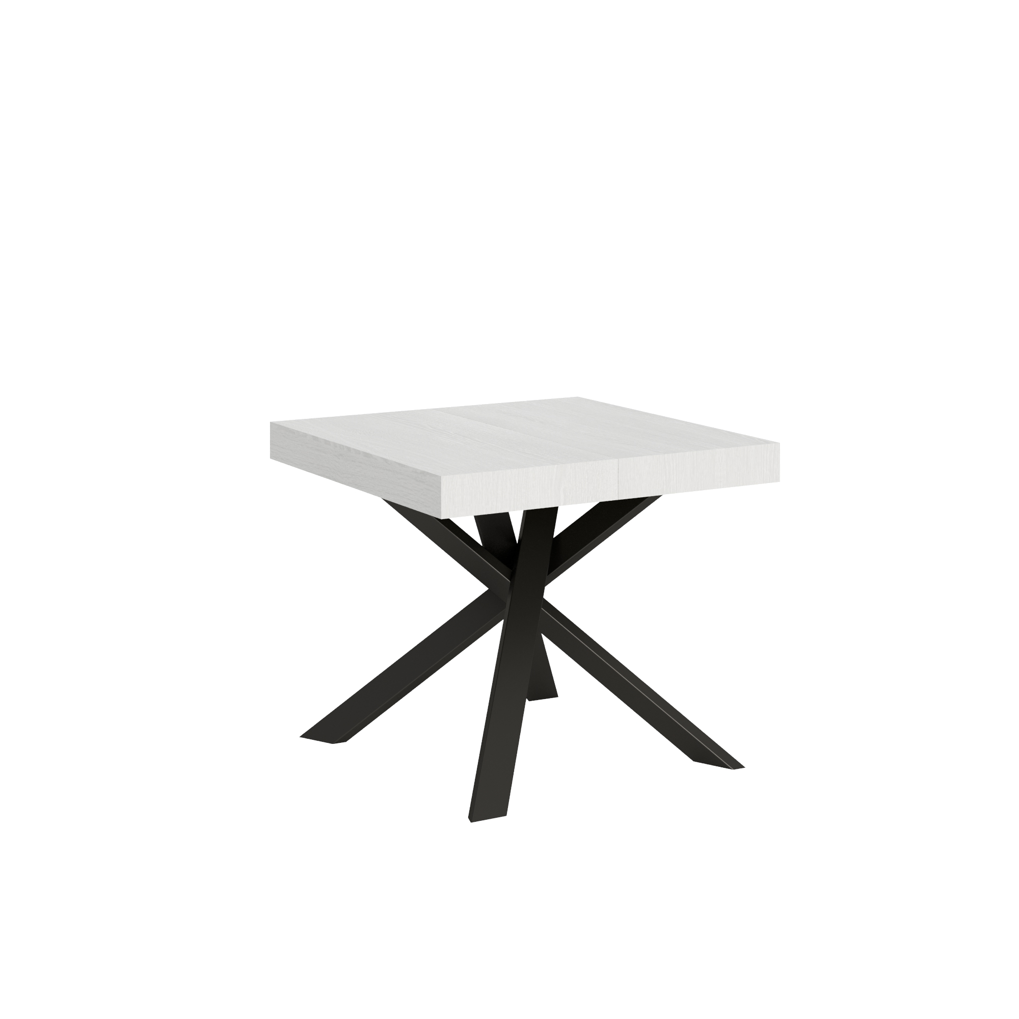 Mesa extensible 90/194x90 cm clerk fresno blanco patas antracita