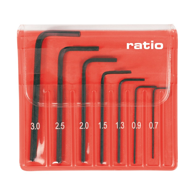 Jgo.7 llaves allen precision acodada medidas desde 0,7 hasta 3,0mm