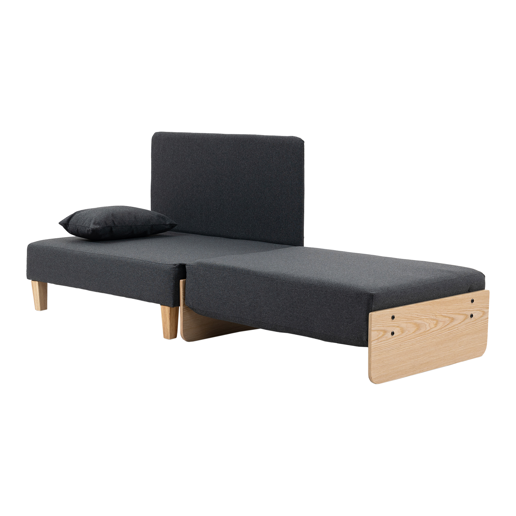Sillón cama para 1 seinlus 81x88x68 cm - gris oscuro [en.casa]