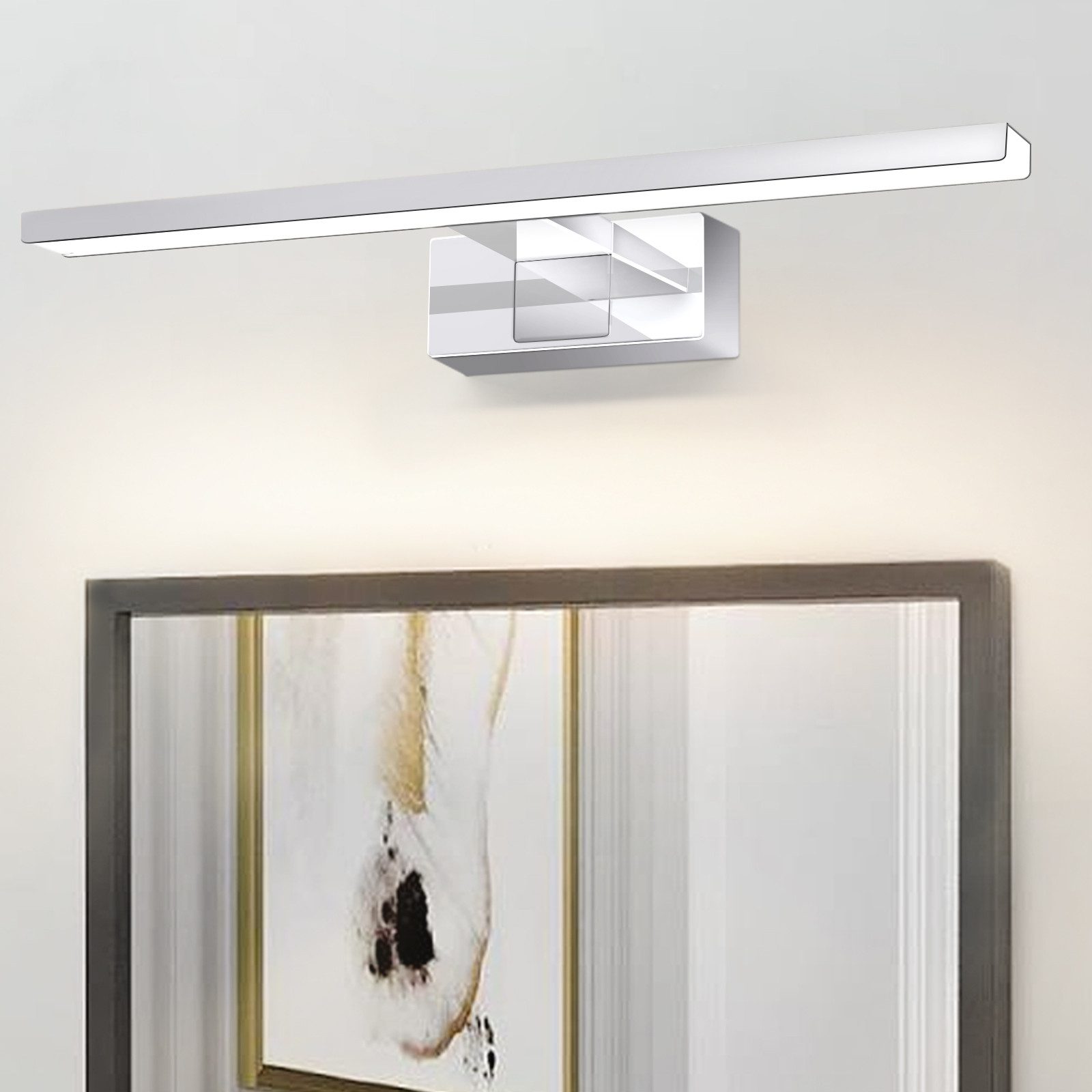Nettlife lámpara de pared para baño LED plateado 30x12.8