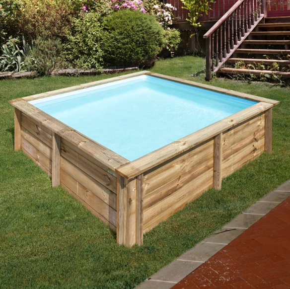 piscina gre madera cuadrada city 790000 225 cmts x 225 cmts x 68 cmts
