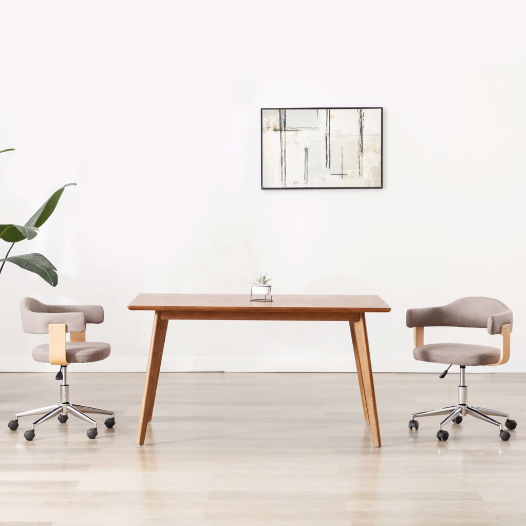 Sillas comedor giratorias 2 uds madera curvada tela gris taupe qweo7374