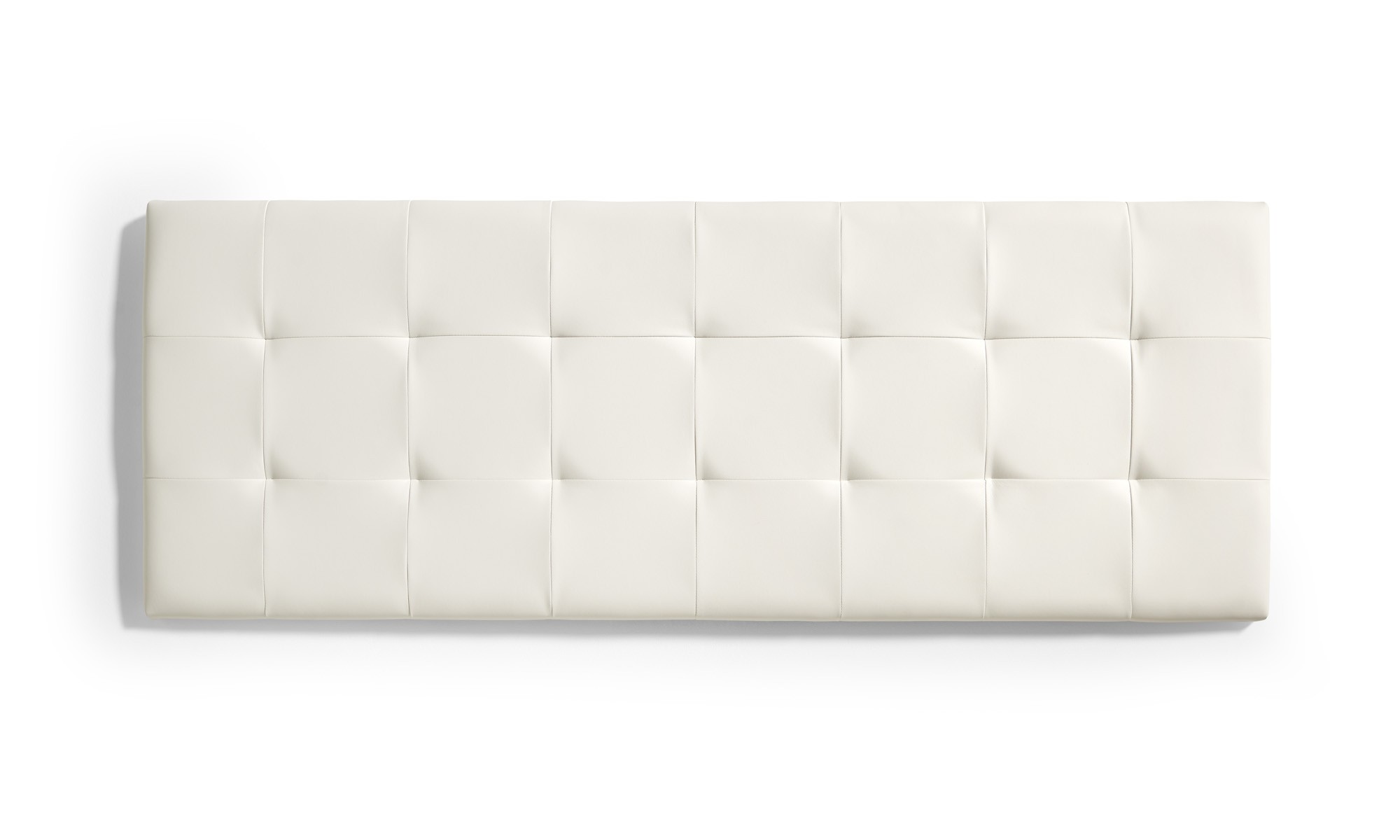 Cabecero de cama 150 capitone cuadros polipiel 152x57x5cm blanco