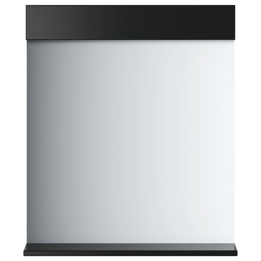 vidaXL espejo de baño con estante berg madera maciza negro 60x12x70cm