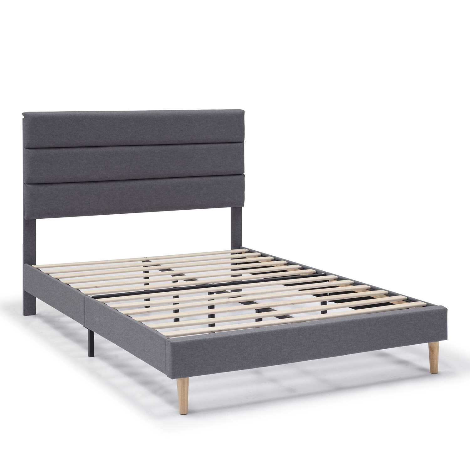 Cama tapizada aroma de 30 cm, 135/140x190 cm, gris oscuro
