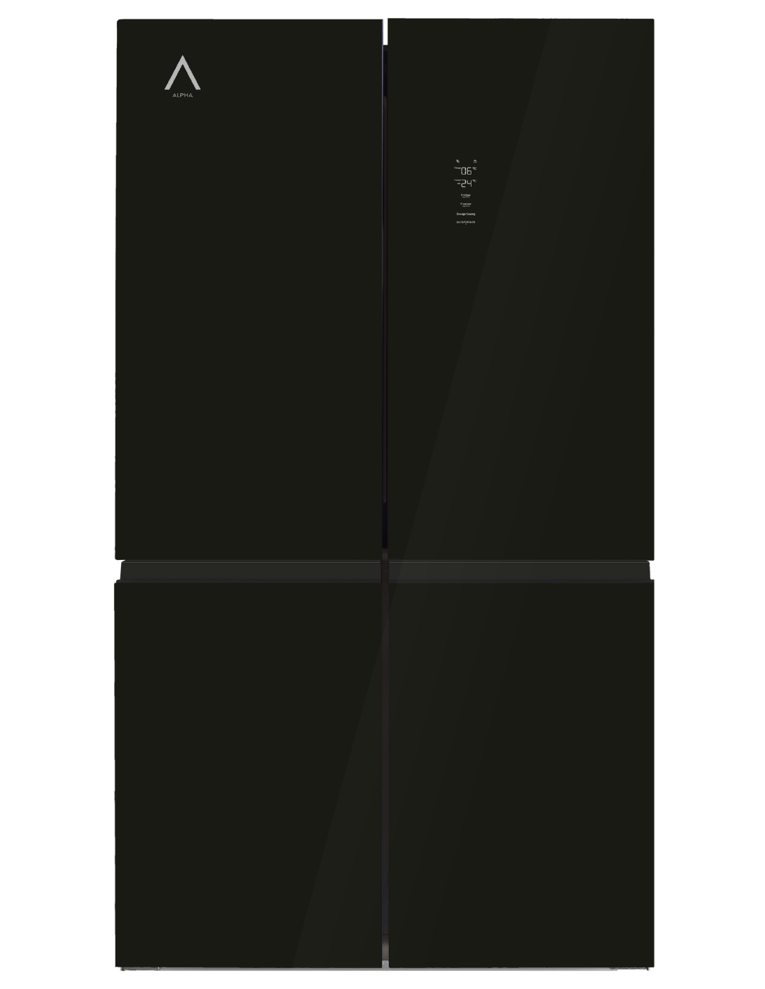 Alpha frigorifico americano pegasus elite pro-83, cristal negro, 4 puertas