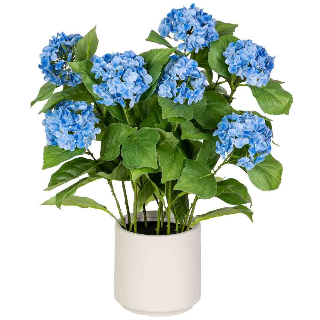 Hortensia azul decorativa artificial, 45x45x68h cm