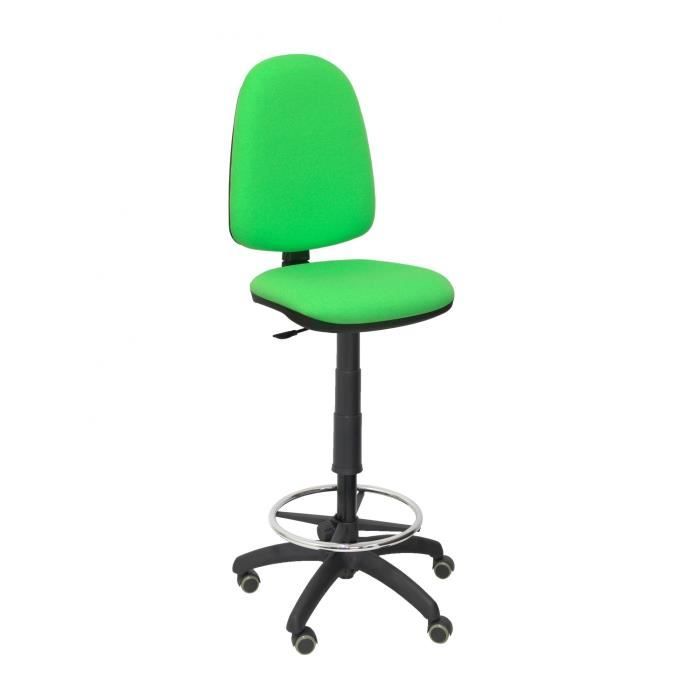 Taburete ayna con ruedas de parquet verde pistacho
