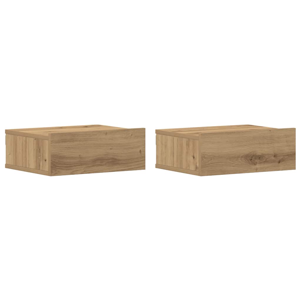 Casa lúmina - set de 2 mesita de noche roble madeira 40 x 32 x 15 cm