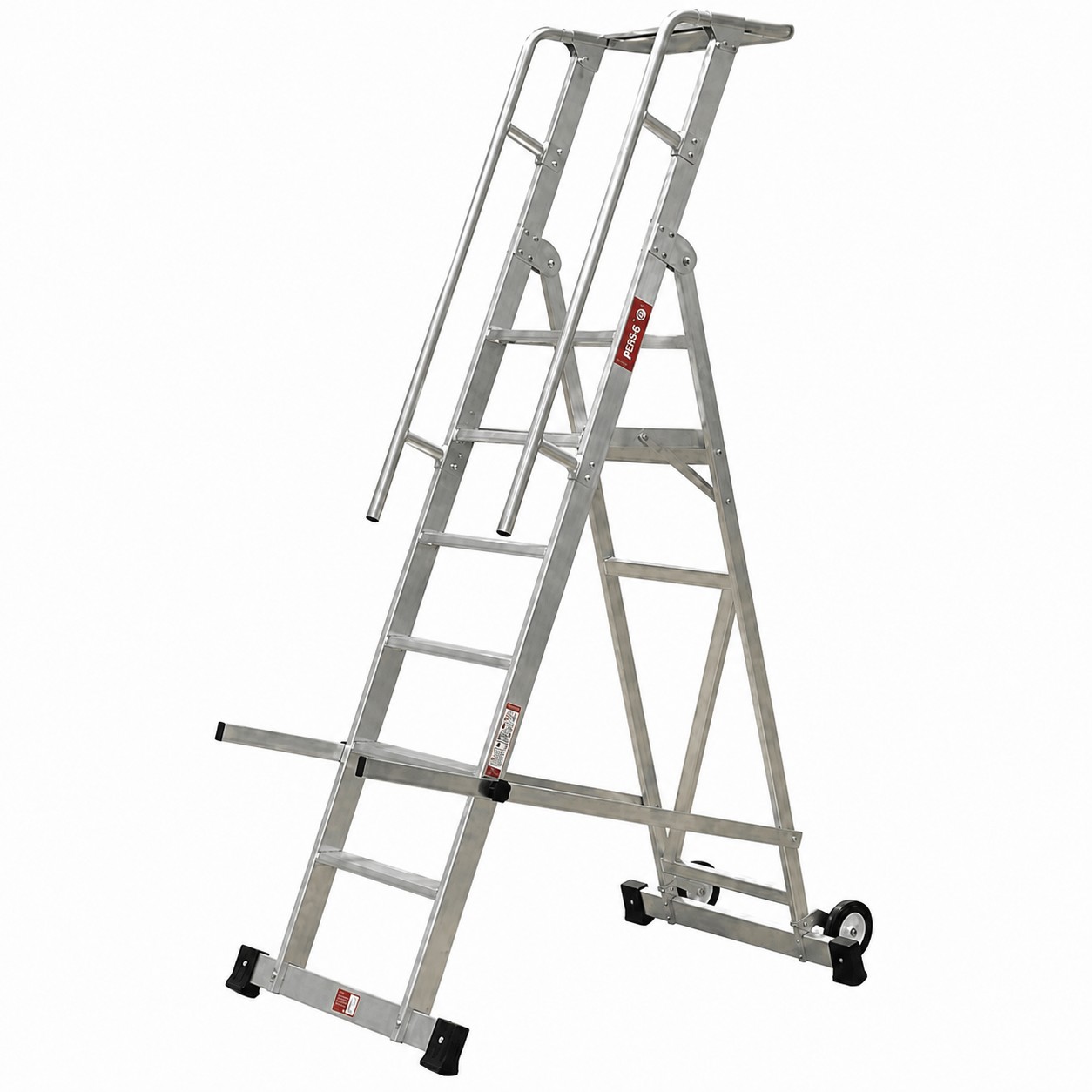 Escalera de almacén plegable alx pl-06 peldaños de aluminio