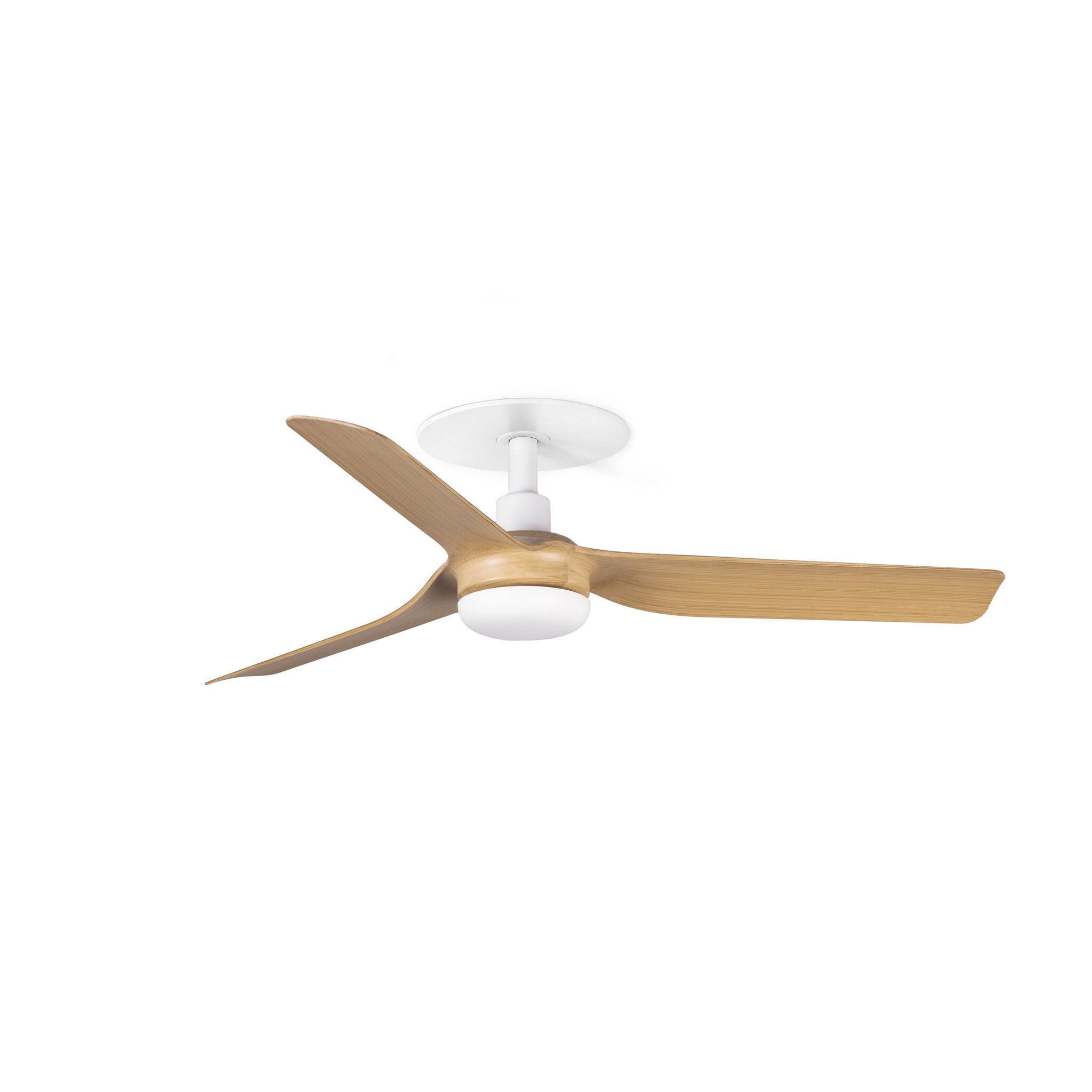 Ventilador techo empotrable blanco arce ø900 3 aspas control tuya