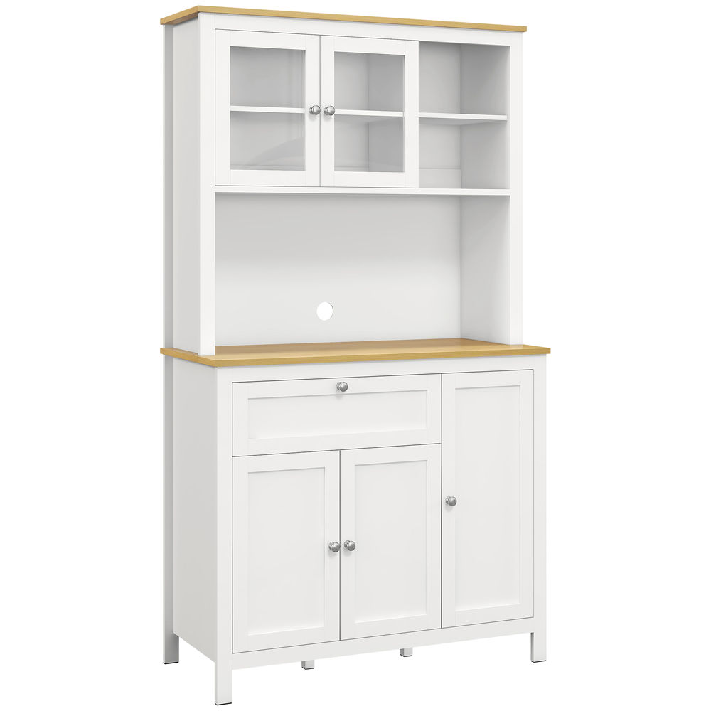 Alacena de cocina 100x40x180 cm mdf color blanco Homcom, hogar - cocina