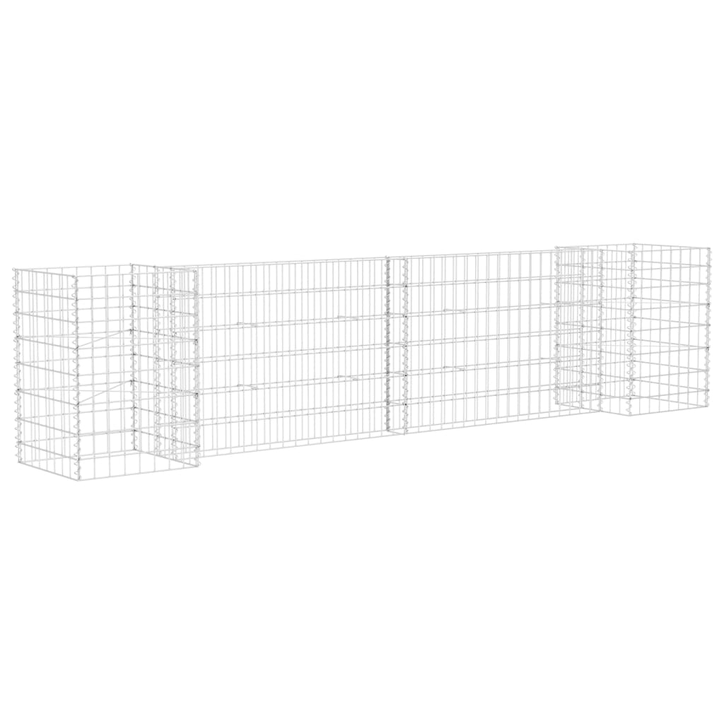 vidaXL jardinera de gaviones forma de h alambre de acero 260x40x60 cm