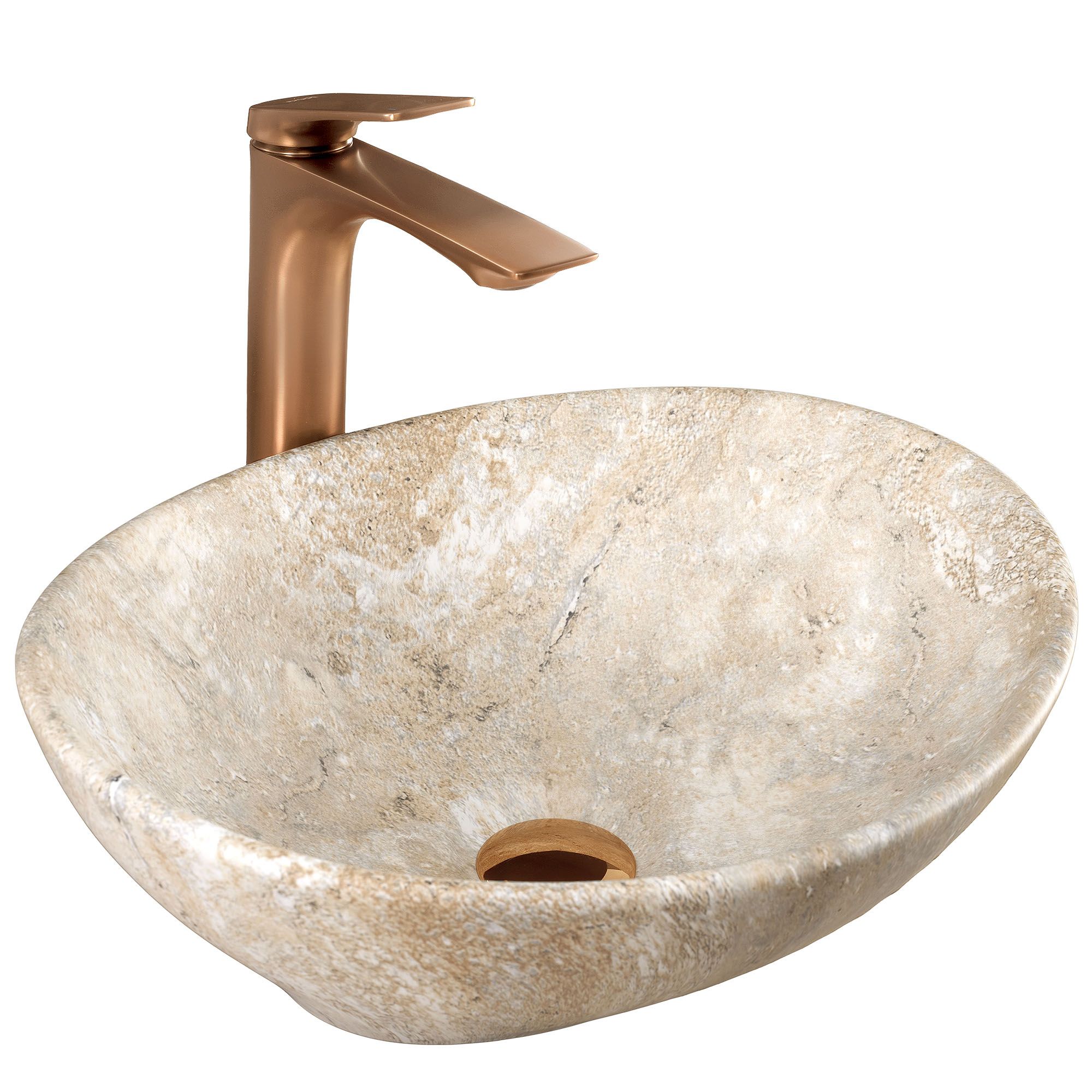 Rea lavabo sobre encimera sofia savana matt beige, 41x34,5x15 cm
