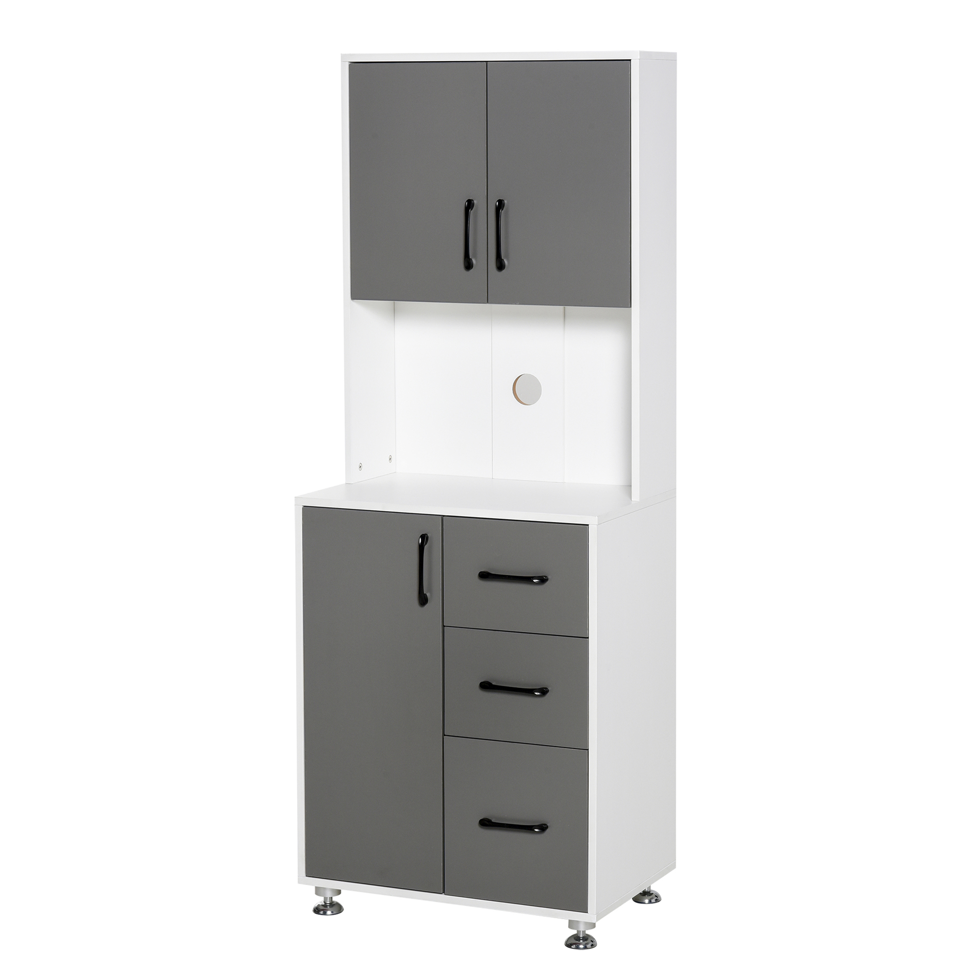 Aparador en madera gris 60x40x160 cm